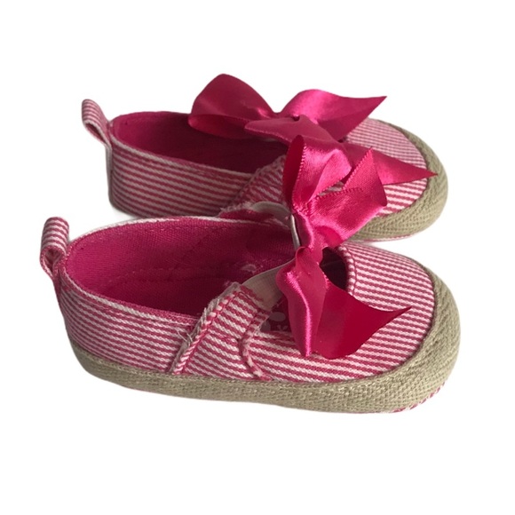 Pink & White Striped Baby Shoes - Picture 6 of 10